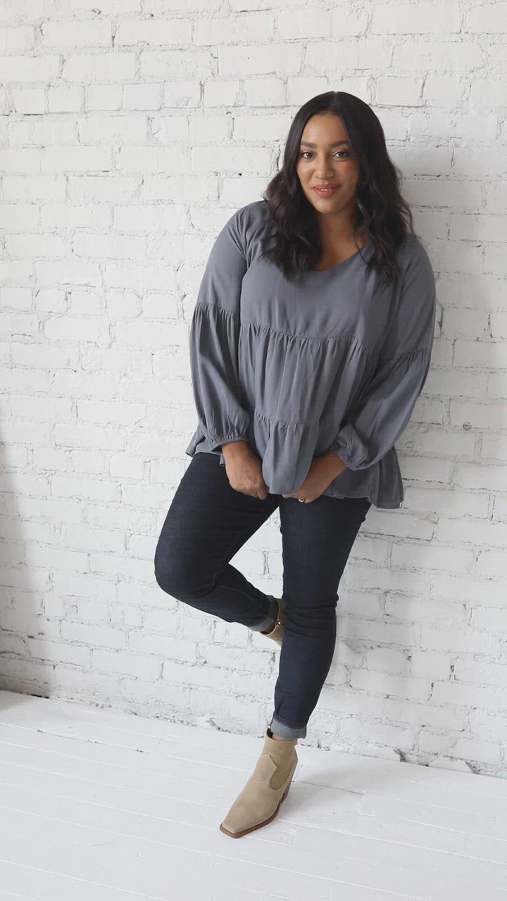 Sassy Swing Top in Charcoal