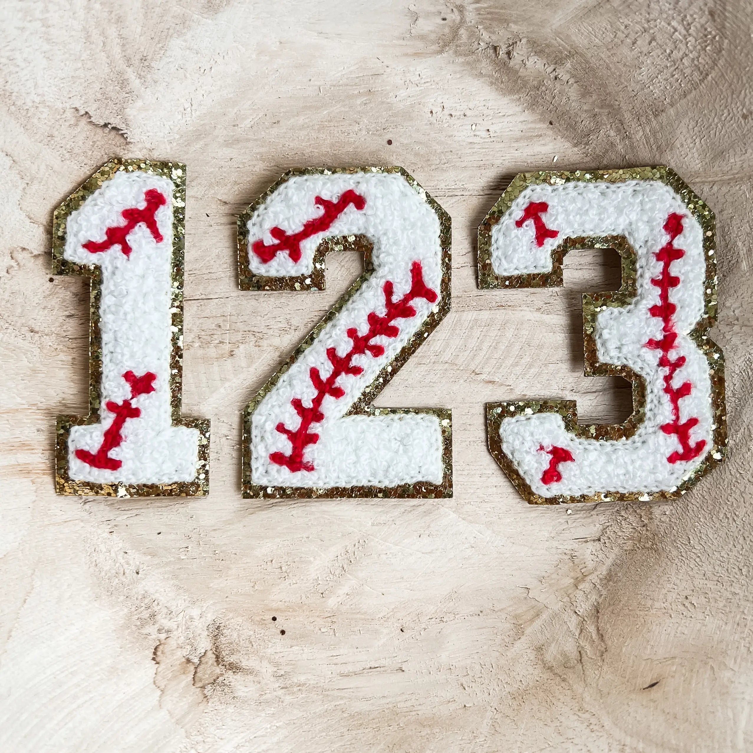 Iron-On Baseball Number Patches