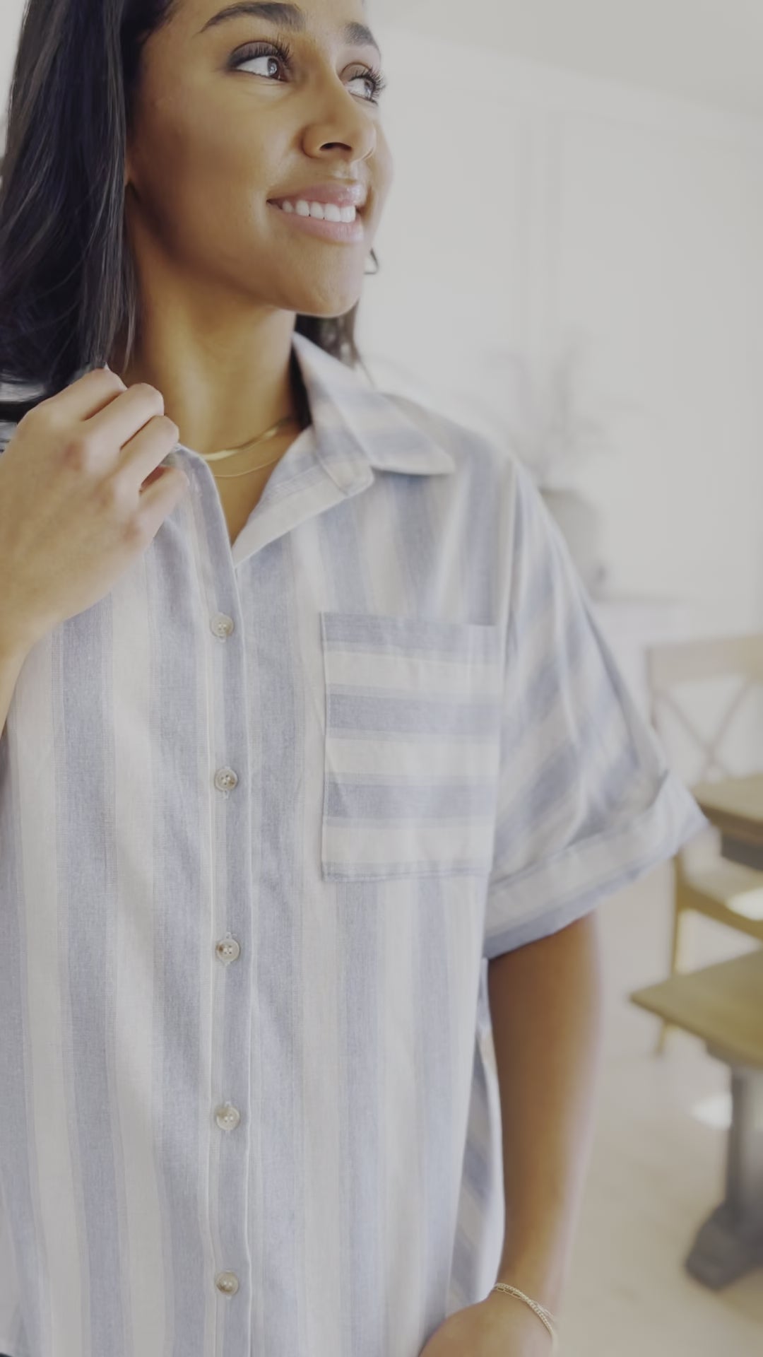 Tailored to Relax Striped Button Down