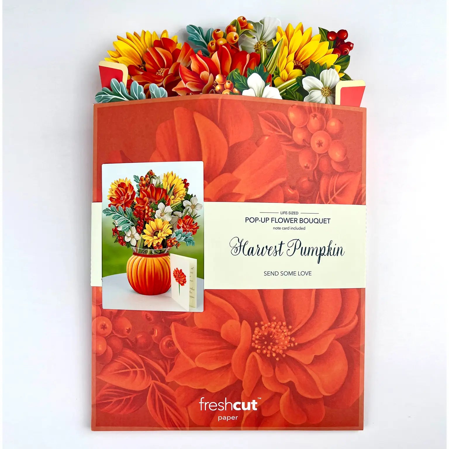 Pumpkin Harvest Pop Open Bouquet Greeting Card