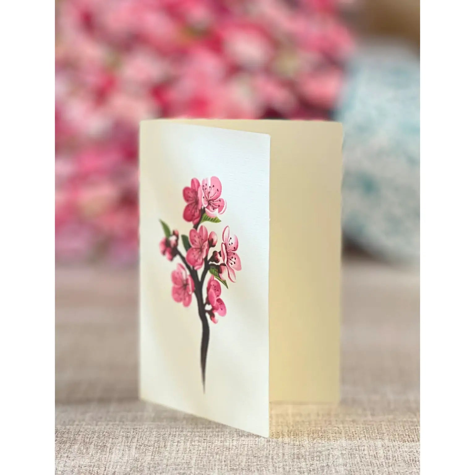 Cherry Blossoms Pop Open Bouquet Greeting Card