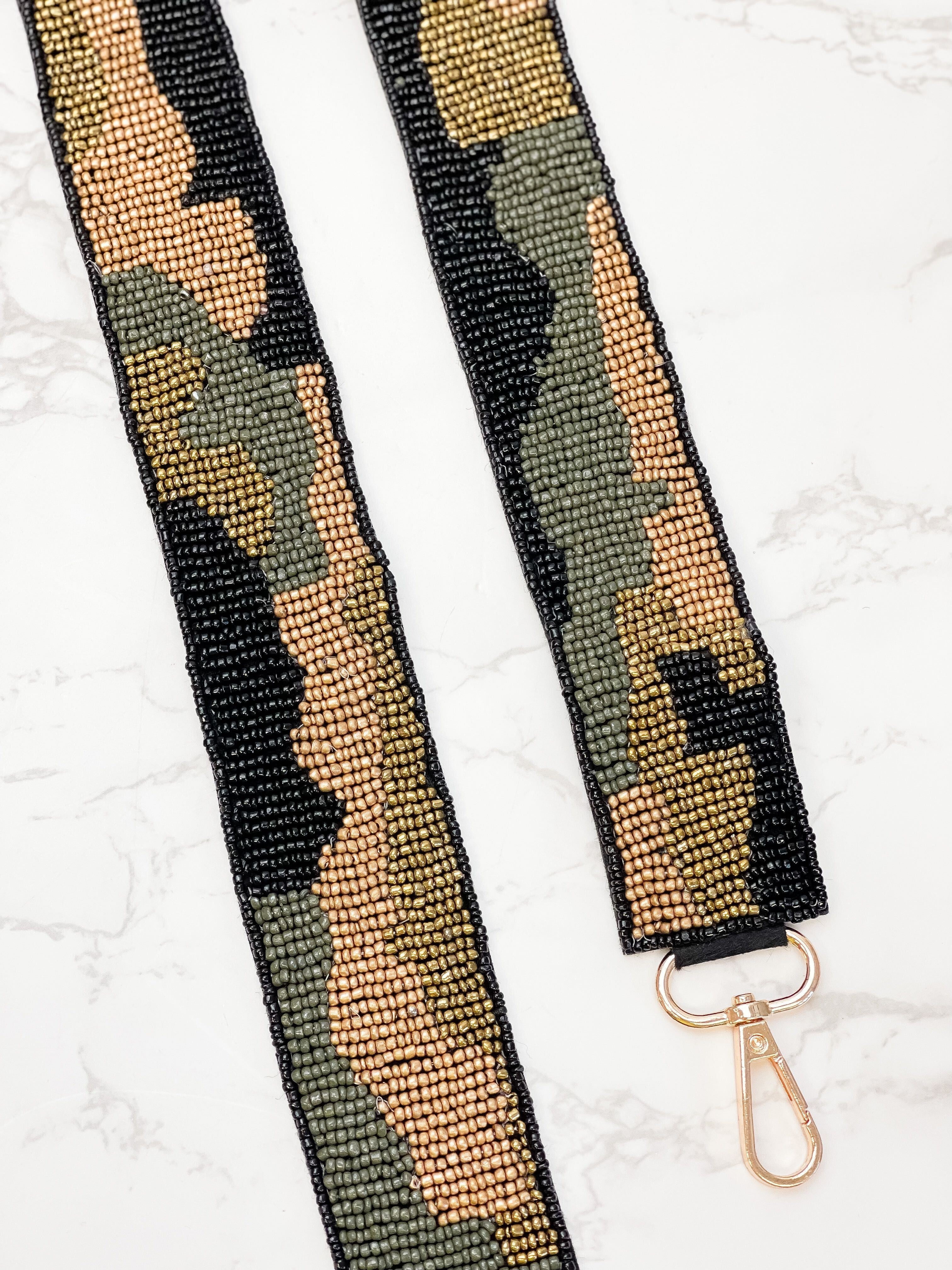 Beaded Purse Strap - Camouflage