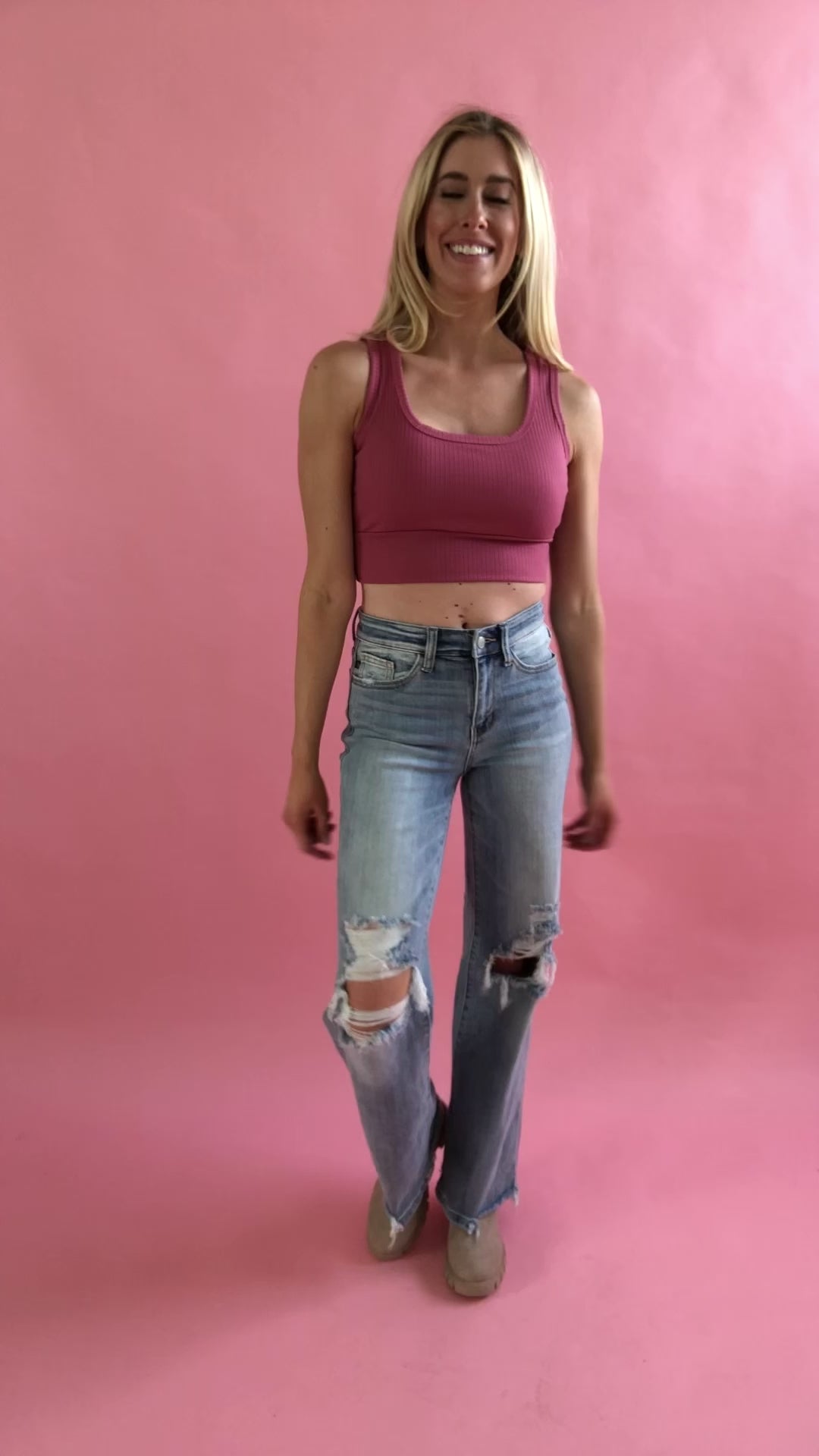Rose High Rise 90's Straight Jeans in Light Wash