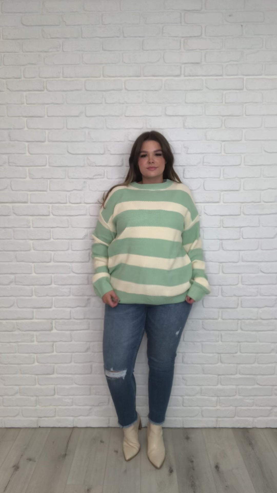Striped Top In Sage