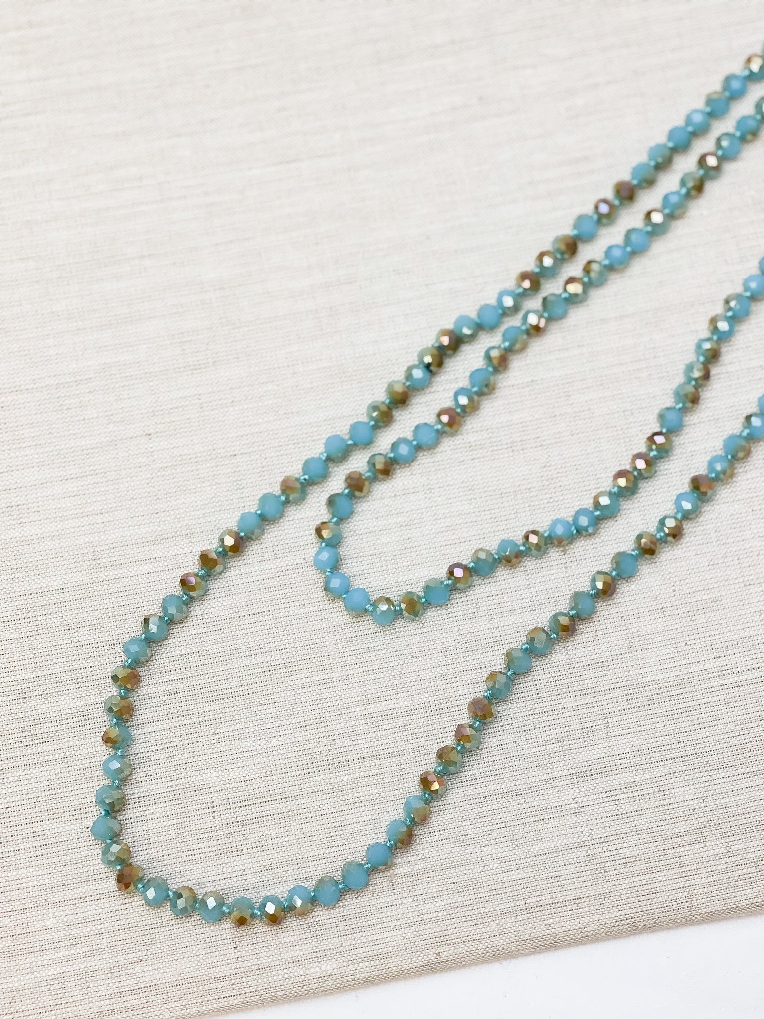 Endless Beaded Long Necklace - Turquoise