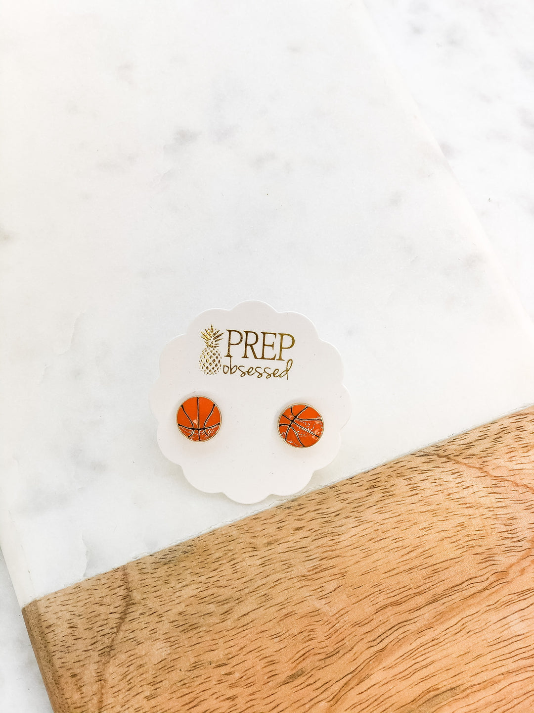 Basketball Signature Enamel Studs by Prep Obsessed