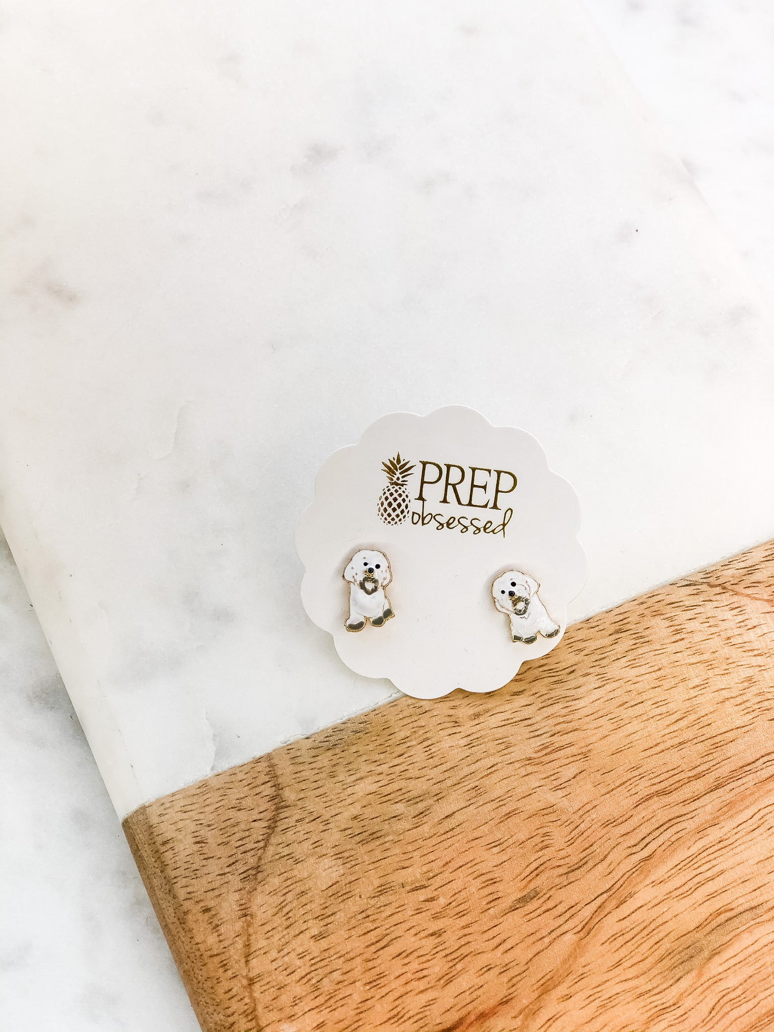 Signature Pet Enamel Studs by Prep Obsessed - White Dog