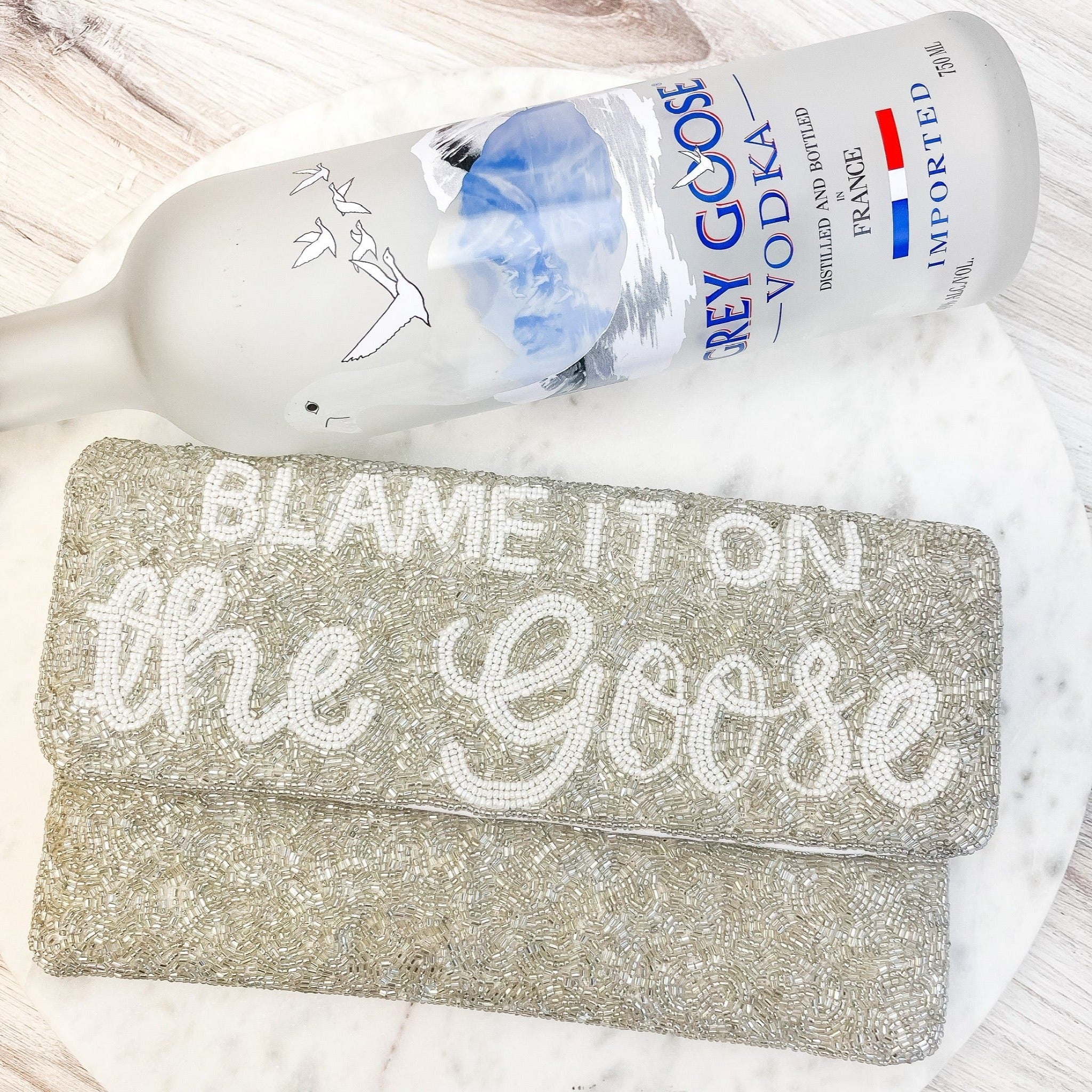 'Blame It On The Goose' Beaded Clutch