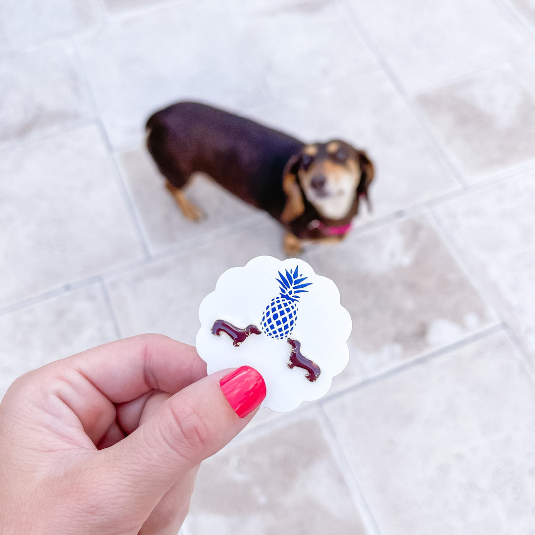 Signature Pet Enamel Studs by Prep Obsessed - Dachshund