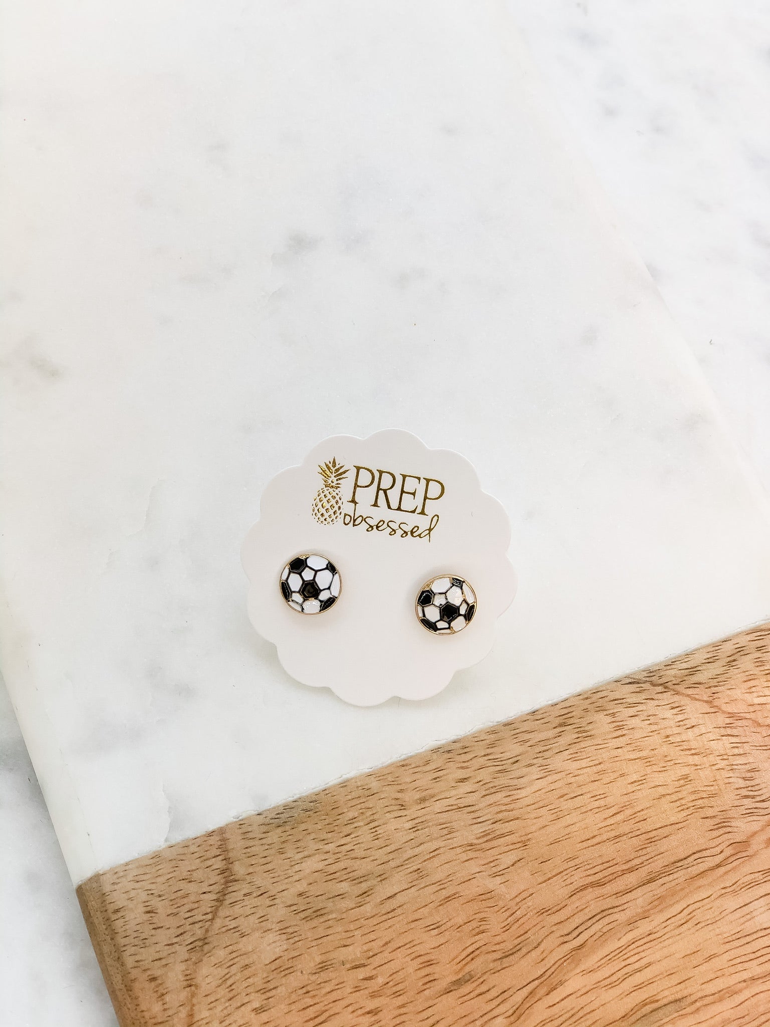 Soccer Ball Signature Enamel Studs by Prep Obsessed