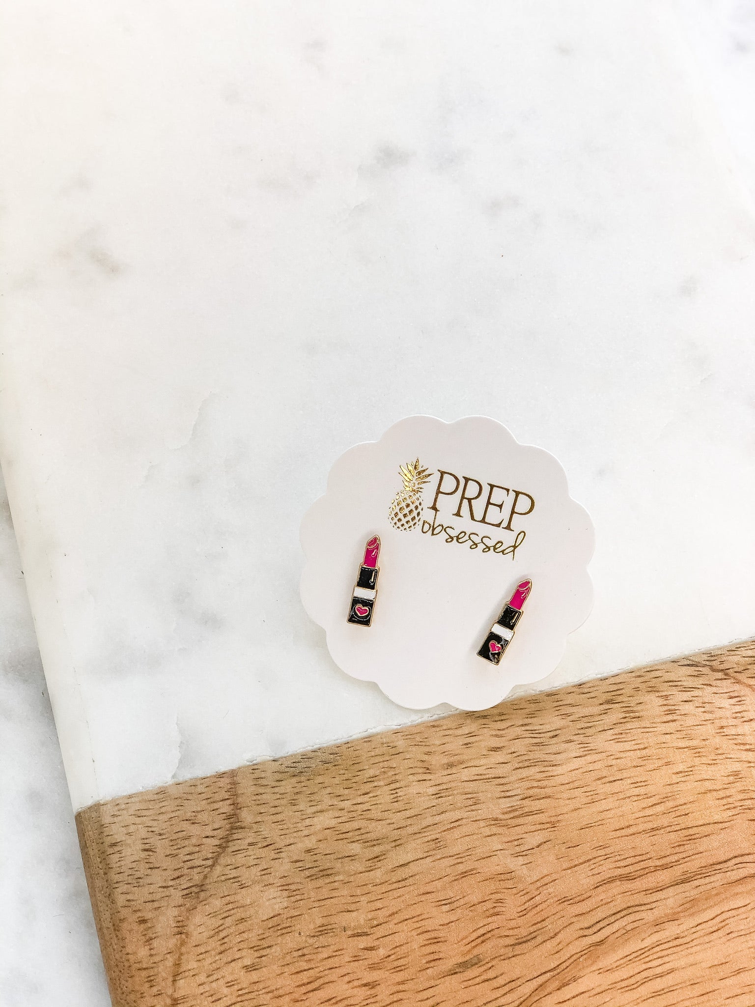 Lipstick Signature Enamel Studs by Prep Obsessed