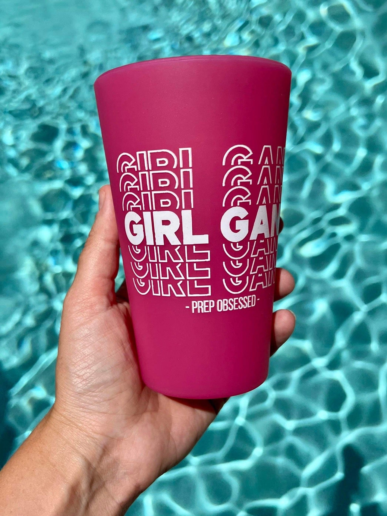 'Girl Gang' 16 oz Silicone Pint Glass