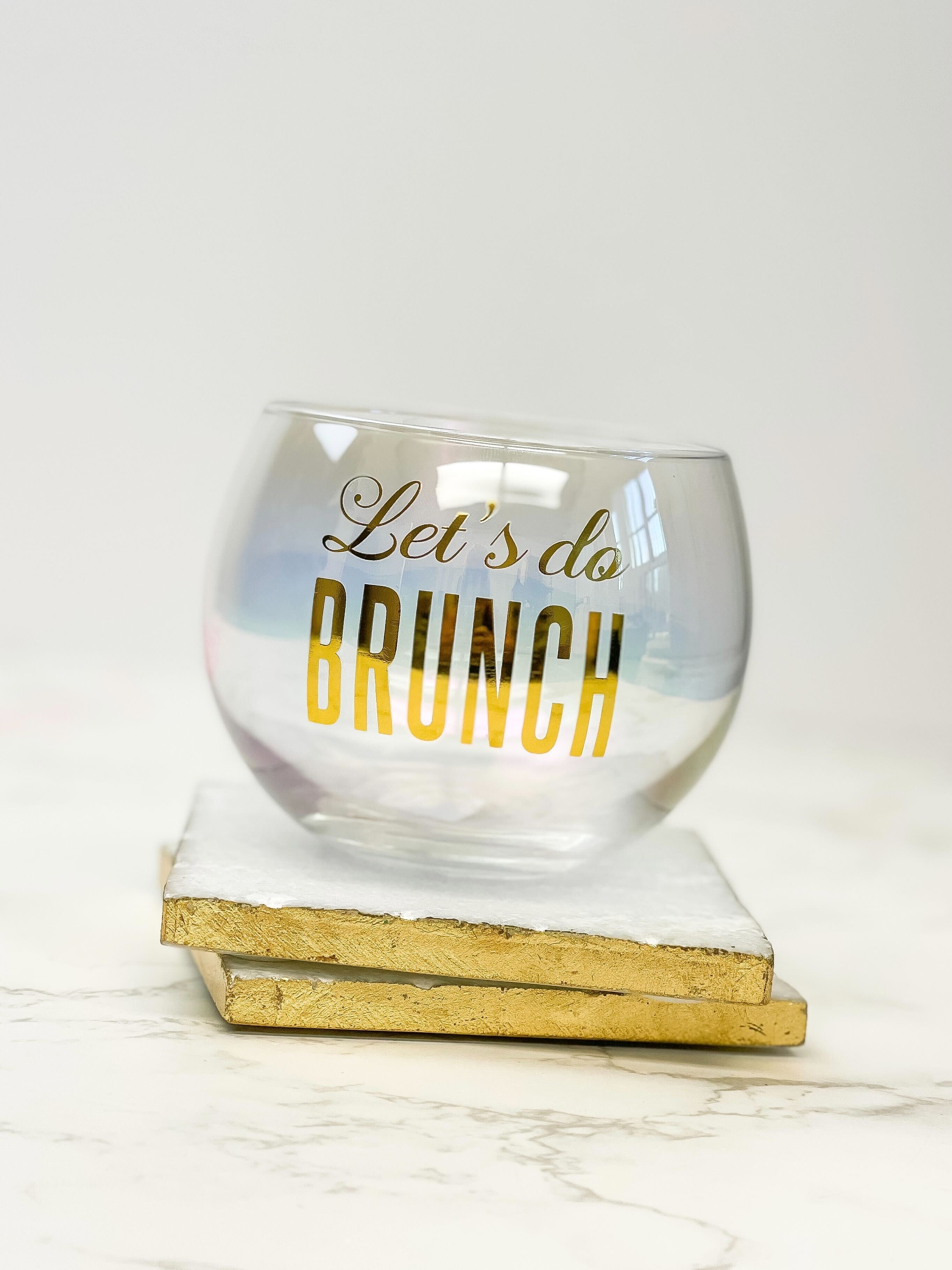 'Let's Do Brunch' Roly Poly Drink Glass