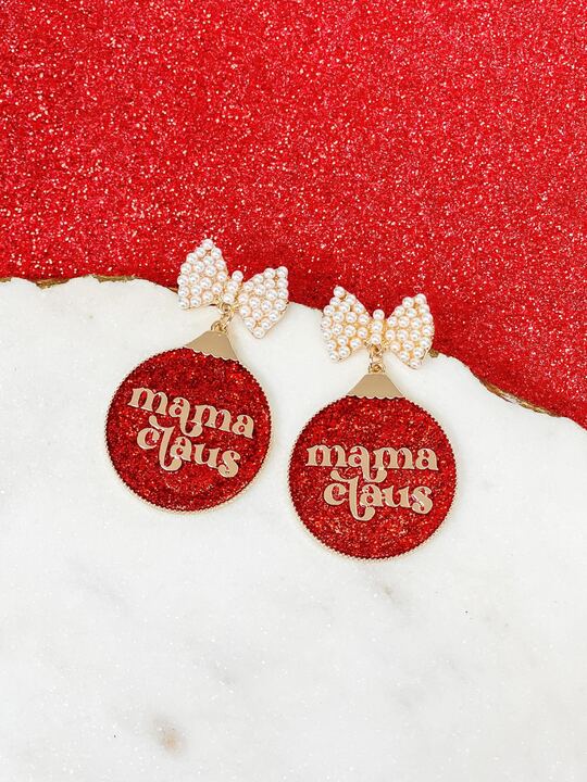 'Mama Claus' Dangle Earrings