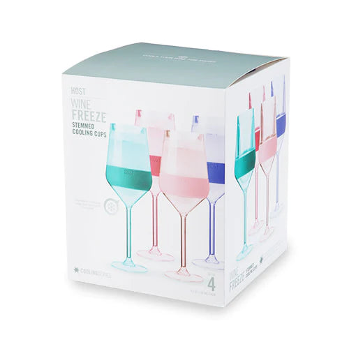 Stemmed Wine FREEZE Cooling Cups by HOST - Tinted Multicolor