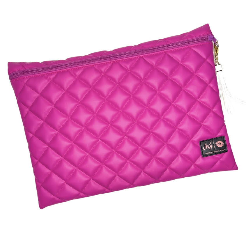 Live Takeover: Jumbo Top Zipper- Quilted Hot Fuchsia by Makeup Junkie (Ships in 4-5 weeks)
