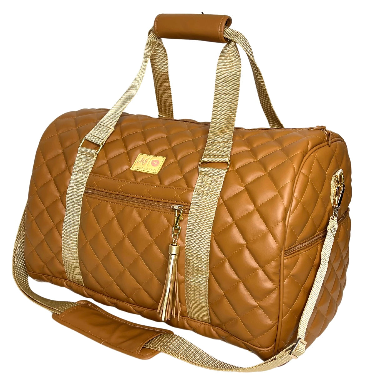 Live Takeover: Quilted Cognac Duffel by Makeup Junkie (Ships in 4-5 weeks)