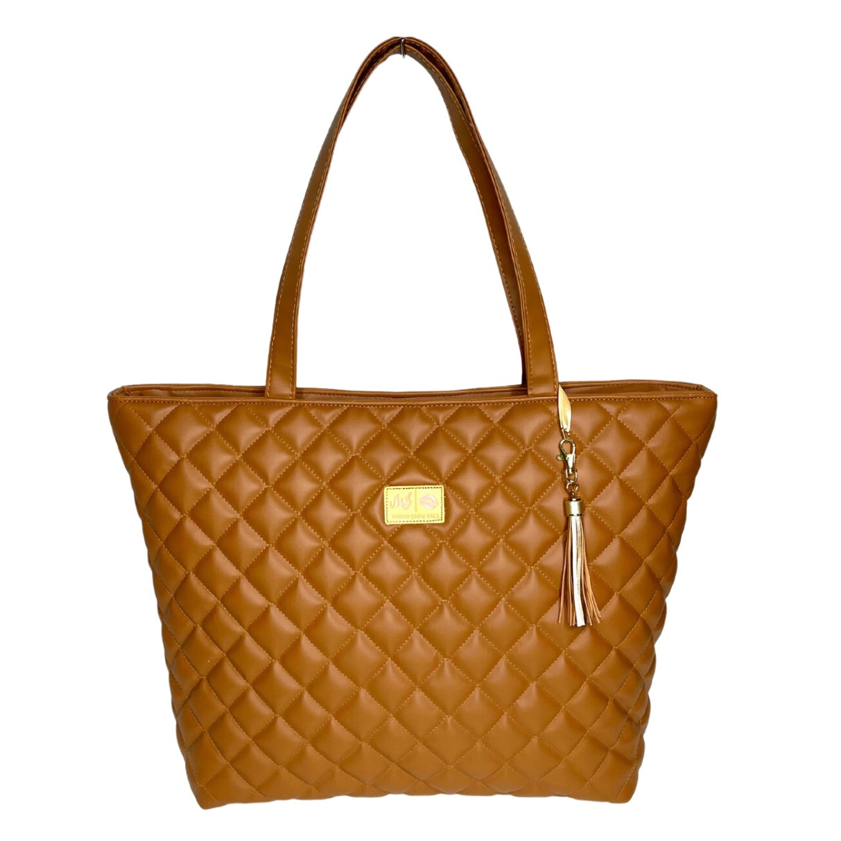 Live Takeover: Quilted Cognac Tote by Makeup Junkie (Ships in 4-5 weeks)