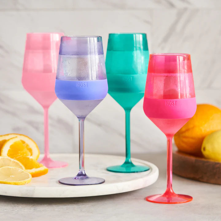 Stemmed Wine FREEZE Cooling Cups by HOST - Tinted Multicolor