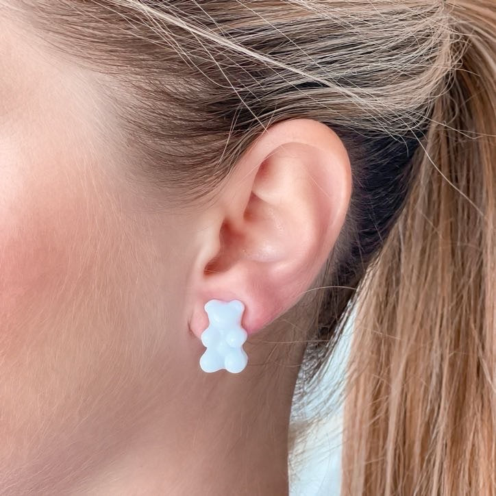 Gummy Bear Stud Earrings - White