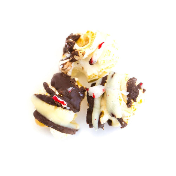 Chocolate Peppermint Bark Popcorn by Poppy